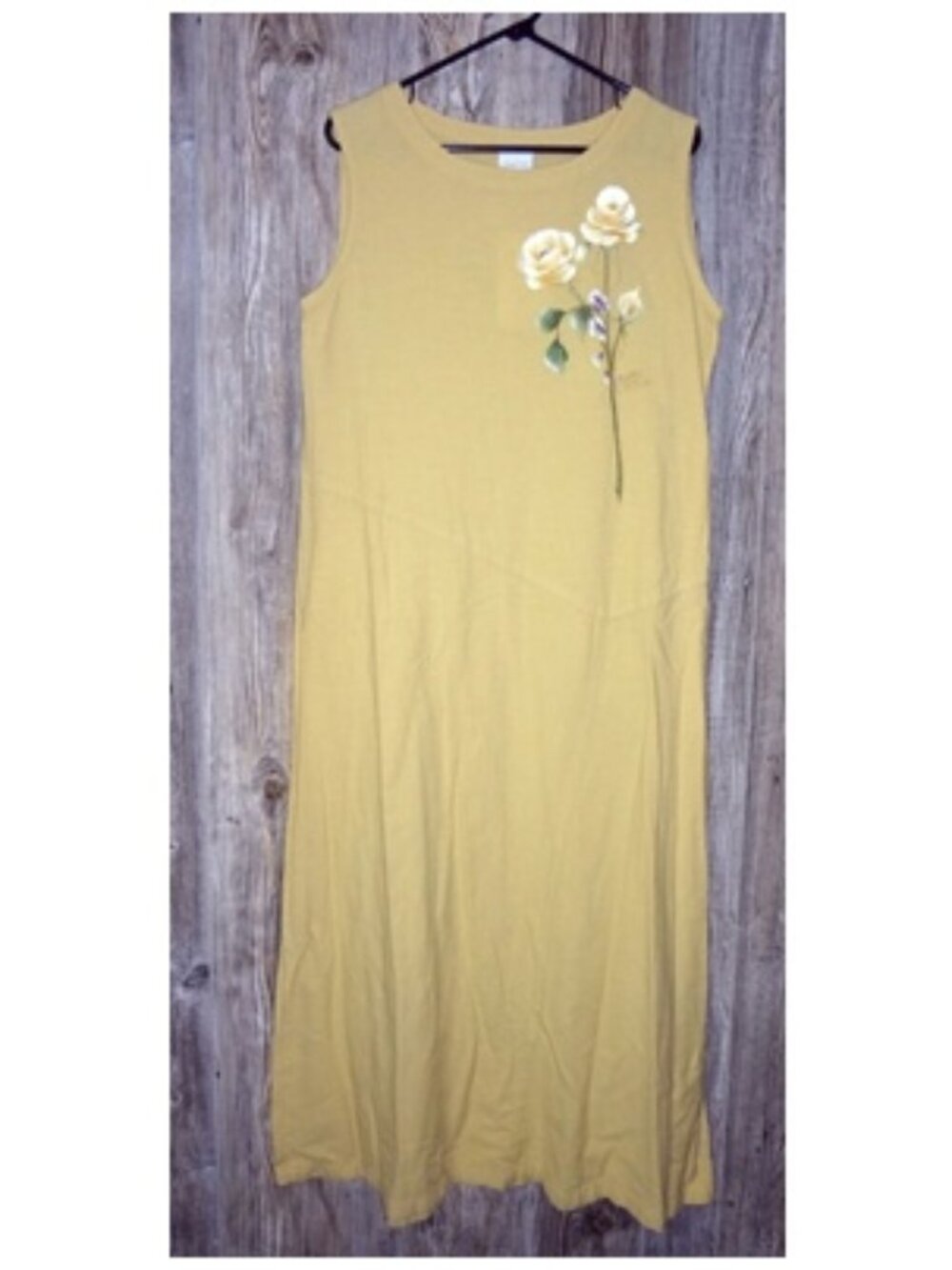 C M C by Color Me Cotton Dress NWT Yellow Painted Floral Slvss Artsy Boho